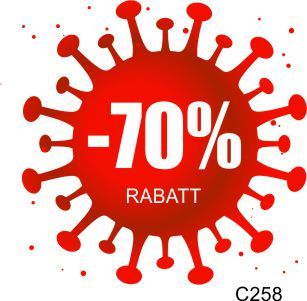Schaufenster Sale Rabatt Aufkleber ★Corona -70% RABATT★ | C258